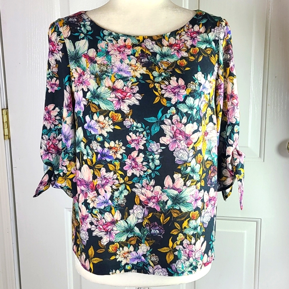 H&M Watercolor Floral Blouse